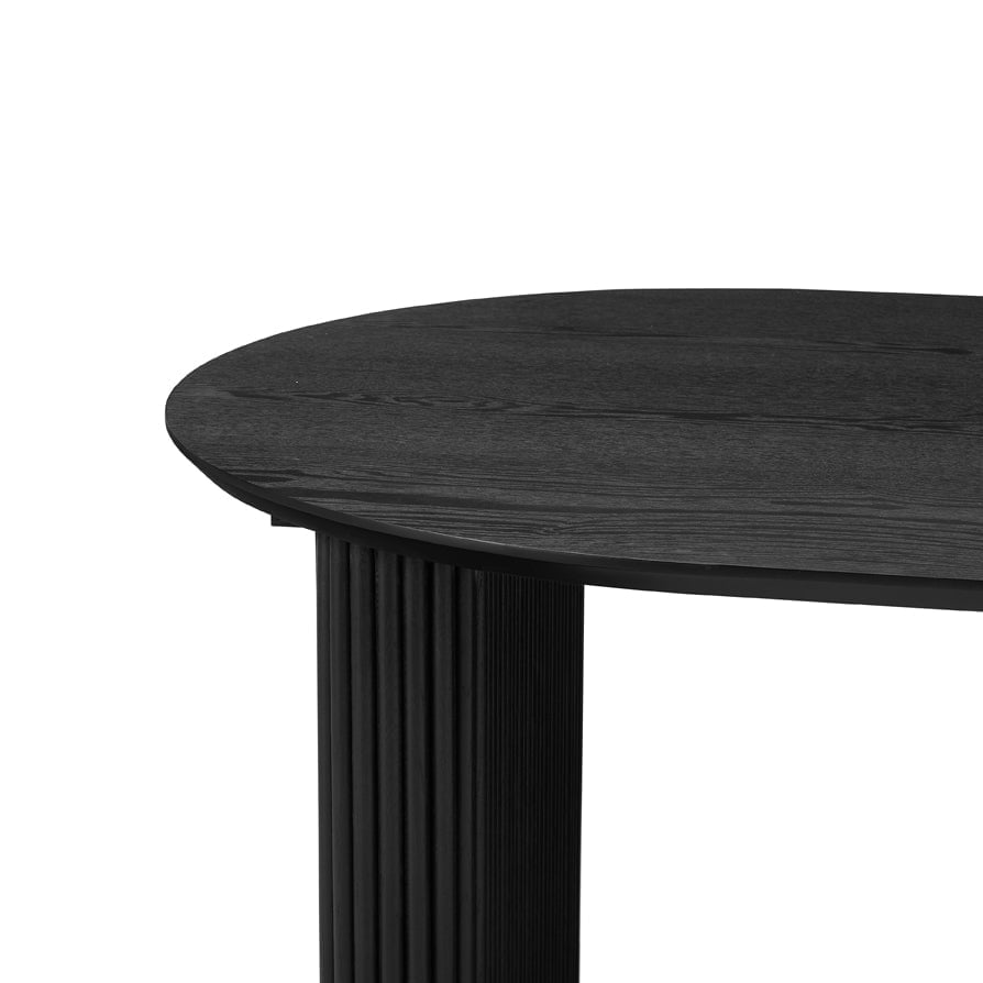 DUS-CC2-00989 Grade-C3 Dusk Hattie Panel Oval 4-6 Seater Dining Table - Black RRP £429.00