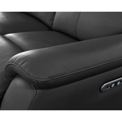 Aspire Kingsmere Grade B Black Leather Power Recliner Armchair RRP £599