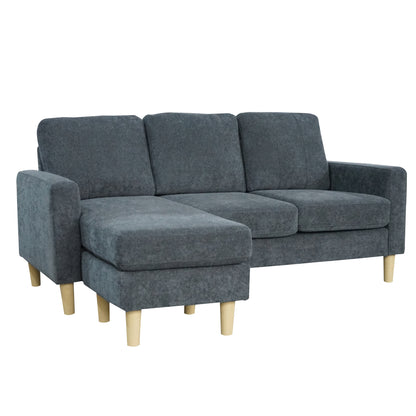 Aspire Pad Grade B Charcoal Soft Wool Effect Sofa with Reversible Chaise RRP £749