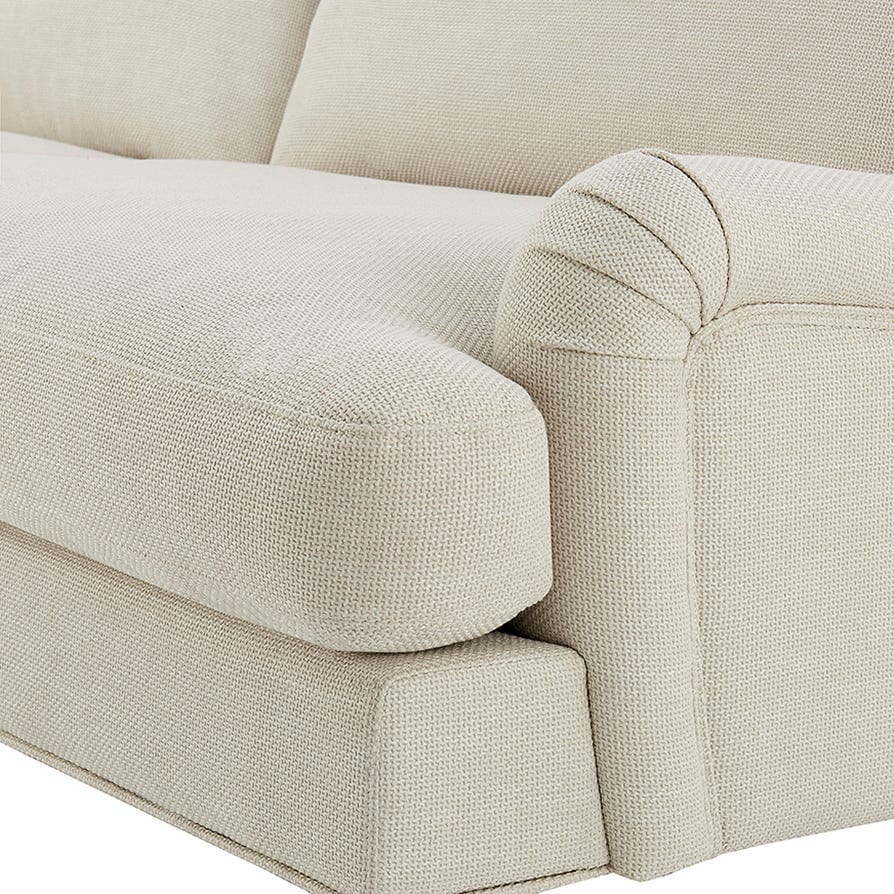 Dusk Grade B Hampshire Traditional 3 Seater Sofa - Textured Weave - Beige RRP £629