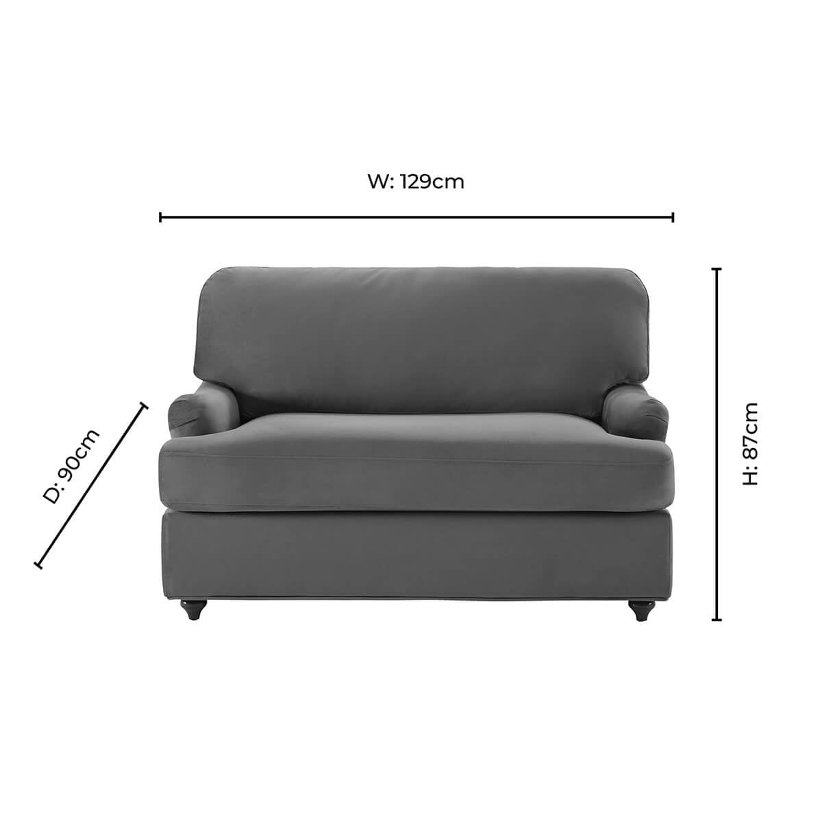 Dusk Hampshire Grade NEW Muted Gold Velvet Loveseat Sofa Bed RRP £559