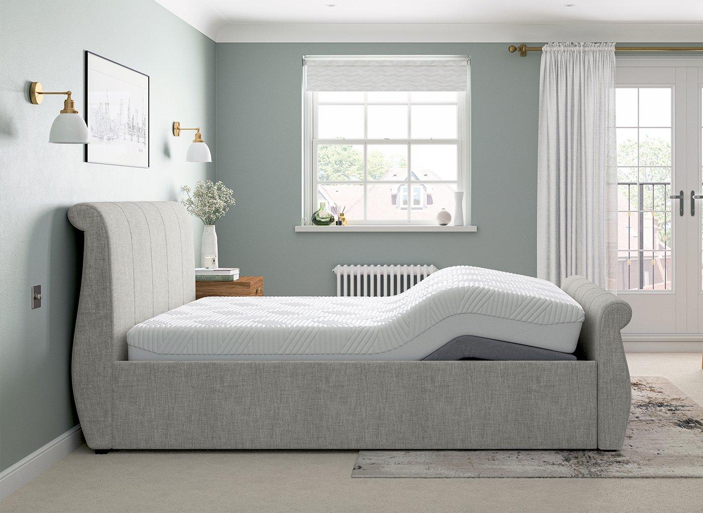 Dreams Grade B Lucia Sleepmotion 400i Silver Woven Single Adjustable Bed Frame RRP £1448