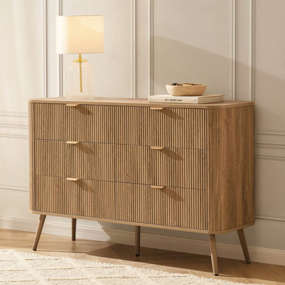 Dusk Grade B Hattie Light Wood 6 Drawer Large Chest of Drawers RRP £279