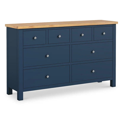 Roseland Grade B Furniture Farro Navy and Oak XL 8 Drawer Chest of Drawers RRP £505.00