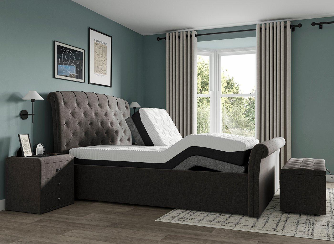 Dreams Grade New Paris Sleepmotion 200u&i Grey Adjustable Super King Bed Frame RRP £2798