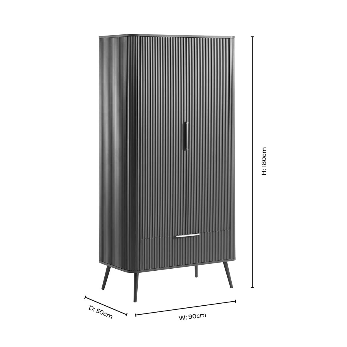 Dusk Hattie Grade B Walnut Effect 2 Door Double Wardrobe with Drawer RRP £339