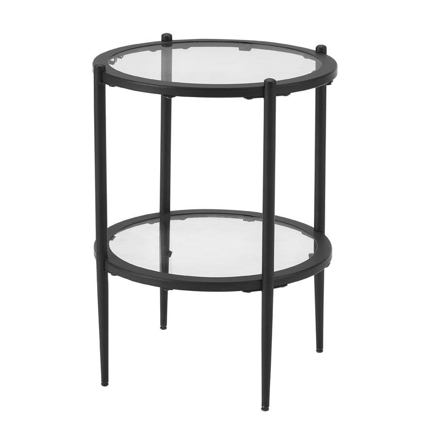 DUS-CC2-06502 Grade-B Dusk Glass Round Side Table - Black RRP £69.00