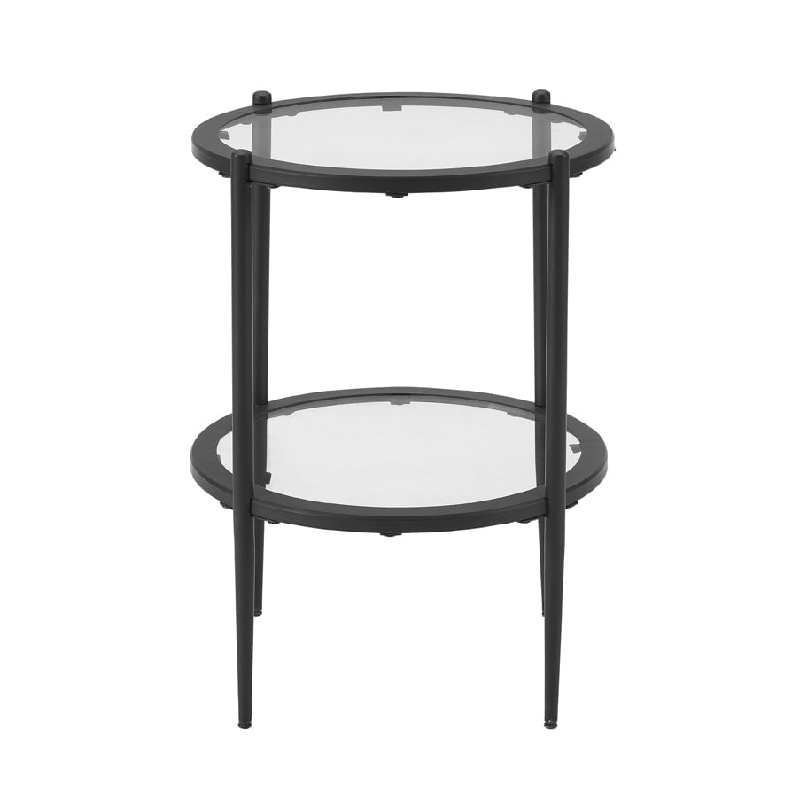 DUS-CC2-06502 Grade-B Dusk Glass Round Side Table - Black RRP £69.00