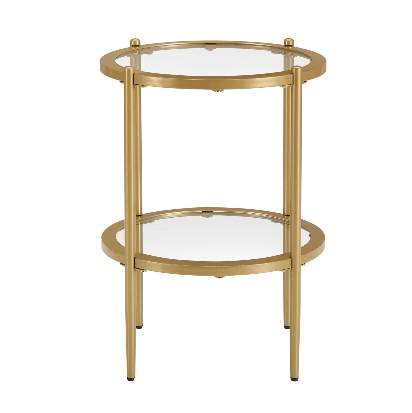 DUS-CC2-06503 Grade-B Dusk Glass Round Side Table - Gold RRP £69.00