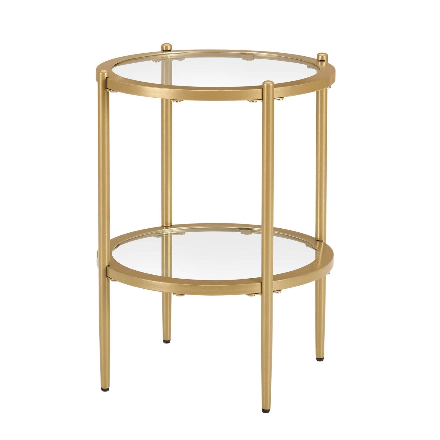 DUS-CC2-06503 Grade-B Dusk Glass Round Side Table - Gold RRP £69.00