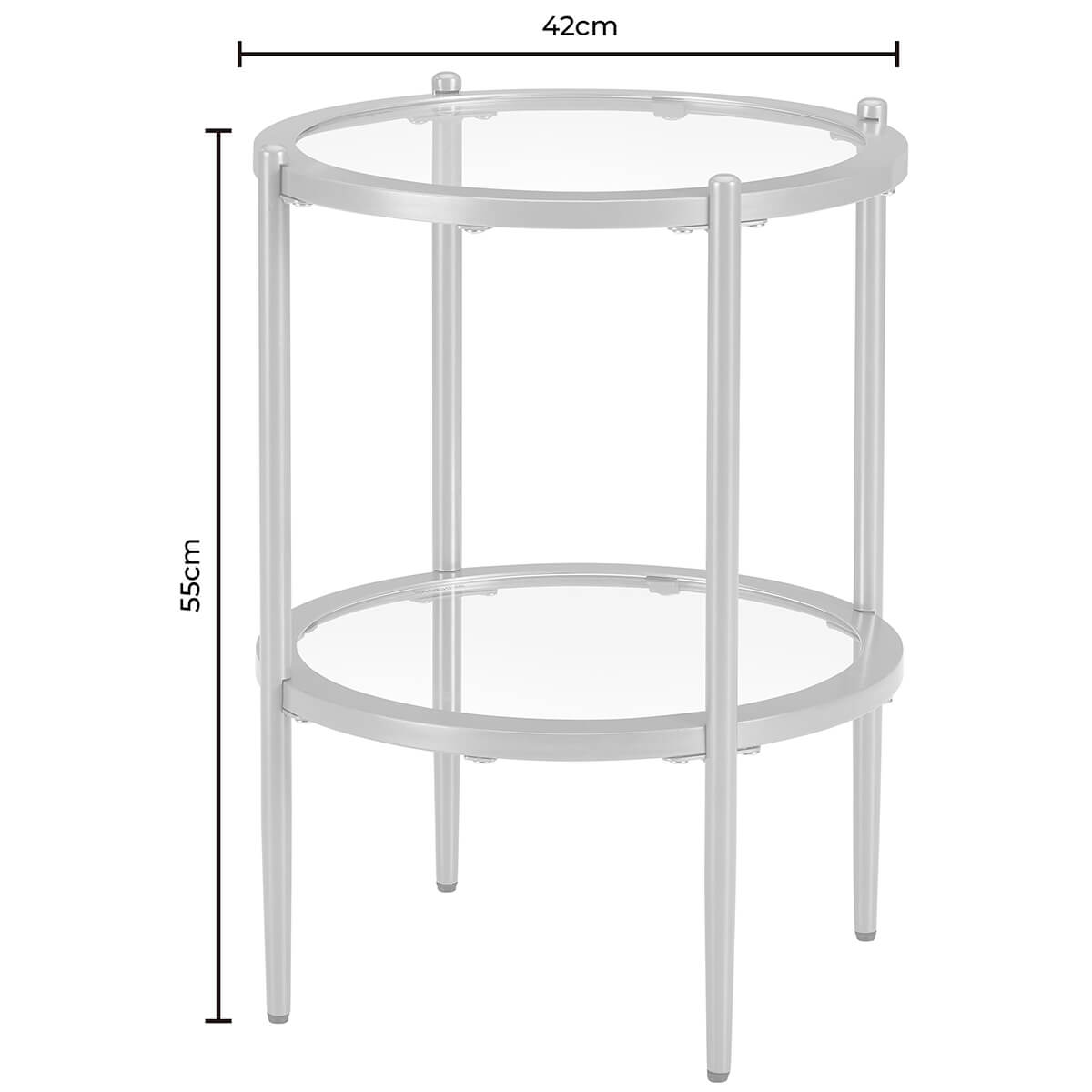 DUS-CC2-06503 Grade-B Dusk Glass Round Side Table - Gold RRP £69.00