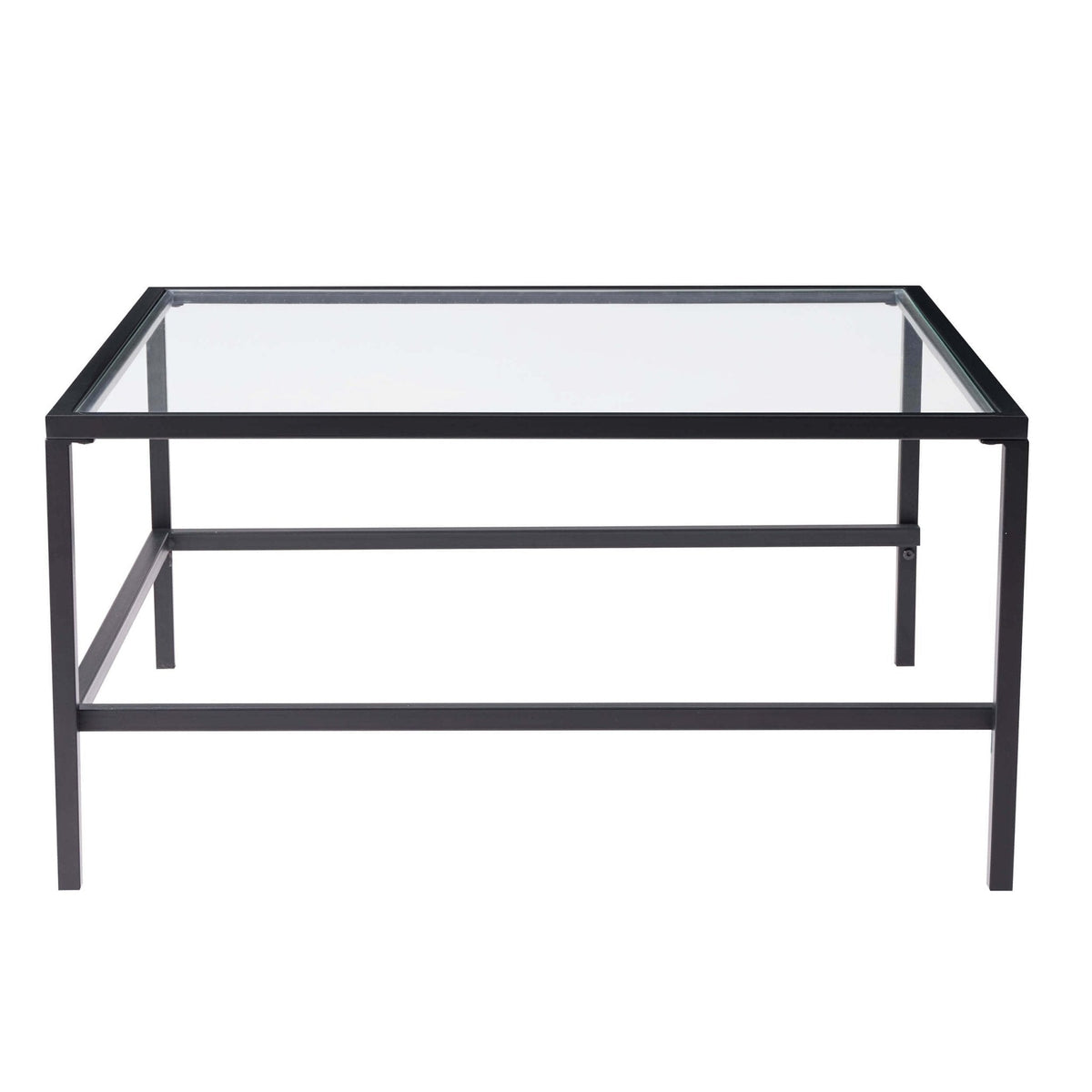 DUS-CC2-07917 Grade-B Dusk Glass Square Nesting Coffee Tables - Black RRP £97.00
