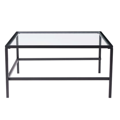 DUS-CC2-07917 Grade-B Dusk Glass Square Nesting Coffee Tables - Black RRP £97.00