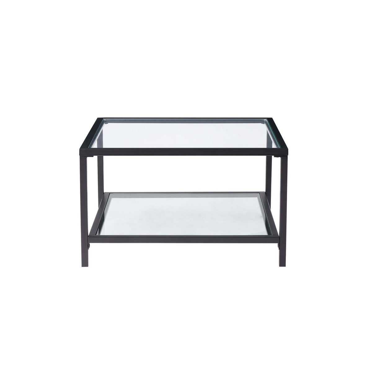 DUS-CC2-07917 Grade-B Dusk Glass Square Nesting Coffee Tables - Black RRP £97.00