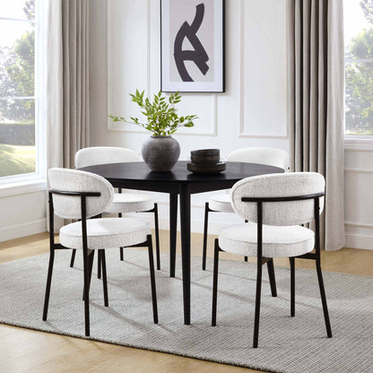 Dusk Heidi Grade B Black Oak 4-6 Seater Round Dining Table RRP £399