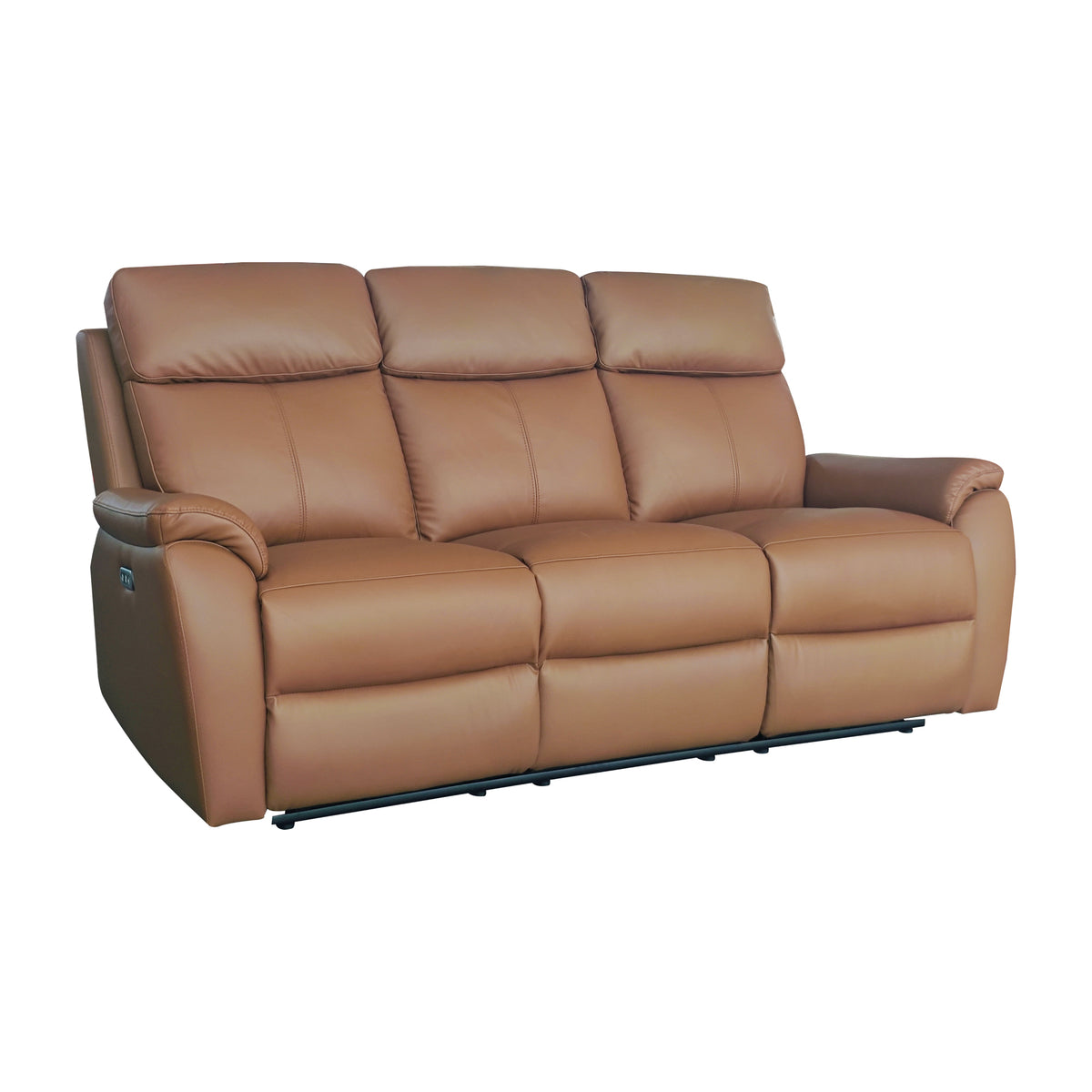 Aspire Kingsmere Grade B Tan Leather 3 Seater Power Recliner Sofa RRP £1050