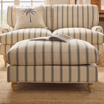 DUS-CC2-06679 Grade-B Dusk Hampshire Pouffe - Blue Stripe RRP £199.00