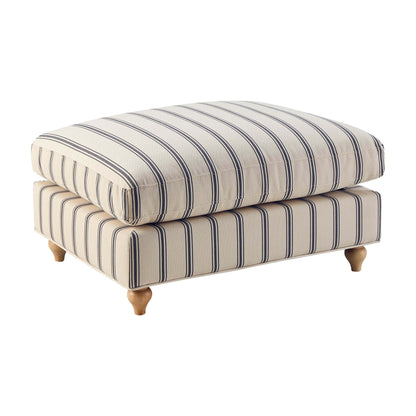 DUS-CC2-06679 Grade-B Dusk Hampshire Pouffe - Blue Stripe RRP £199.00