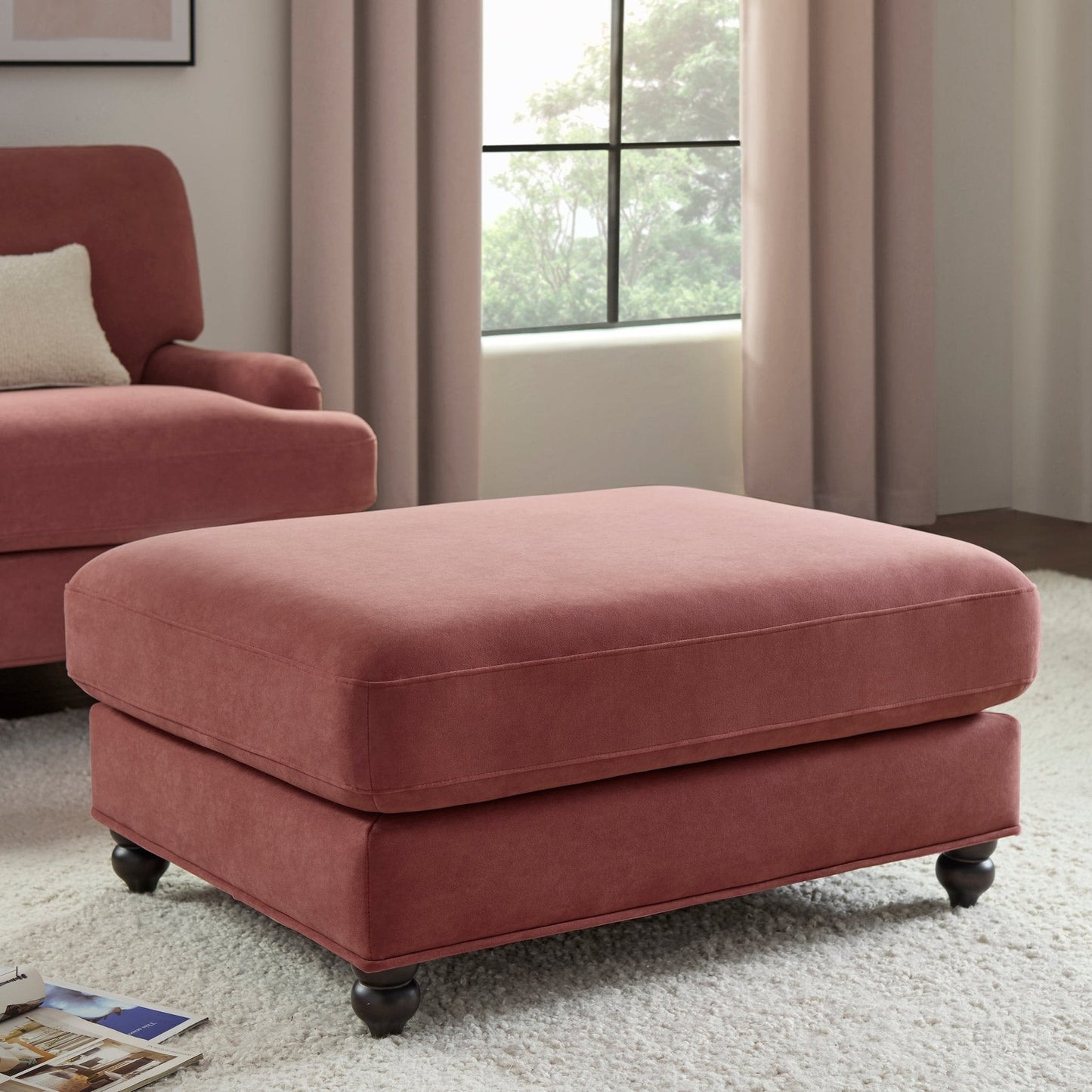 DUS-CC2-05269 Grade-B Dusk Hampshire Pouffe -y Pink RRP £199.00