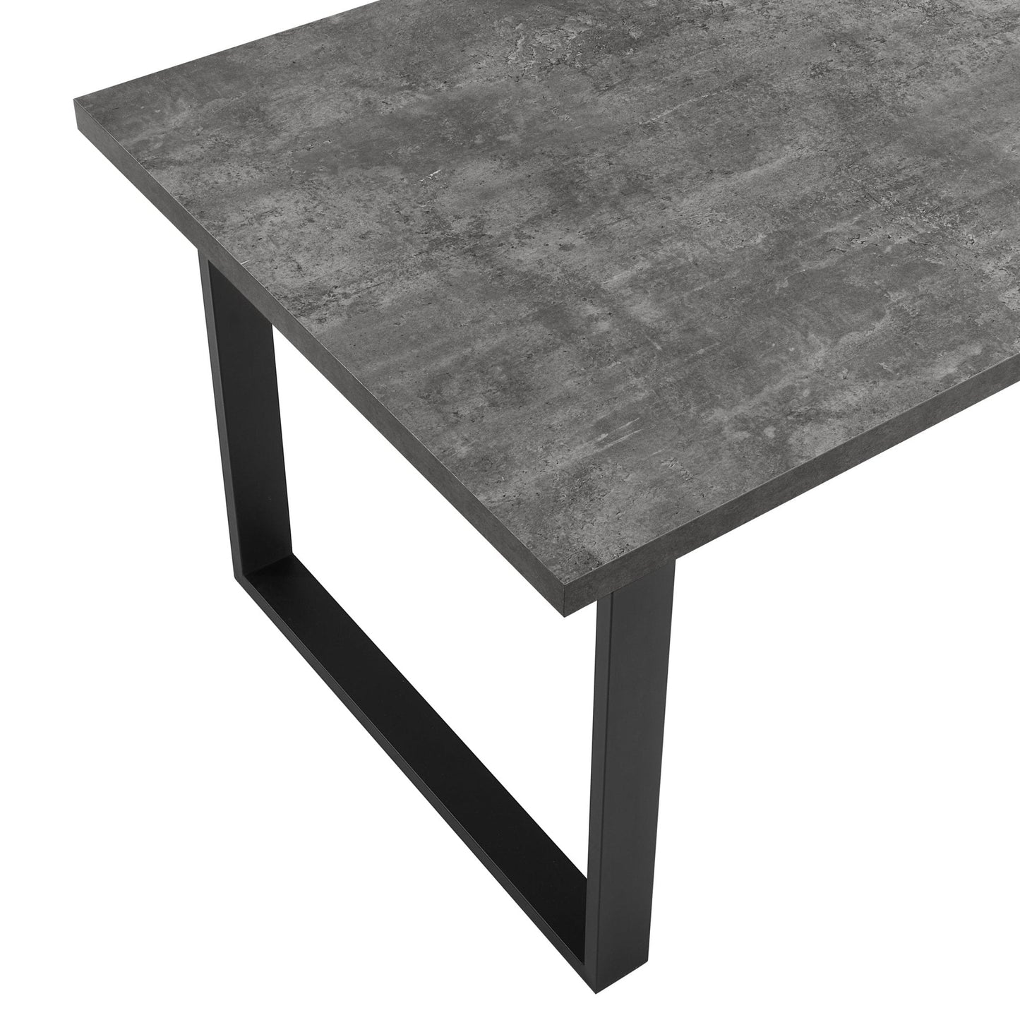 DUS-CC2-06239 Grade-B Dusk Harper 4-6 Seater Dining Table - Stone/Black RRP £229.00
