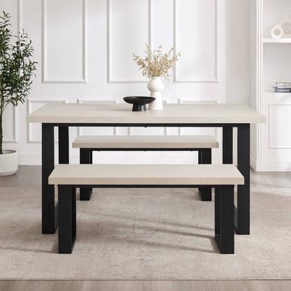 DUS-CC2-03074 Grade-C3 Dusk Harper 4-6 Seater Dining Table - Wood/Black RRP £229.00