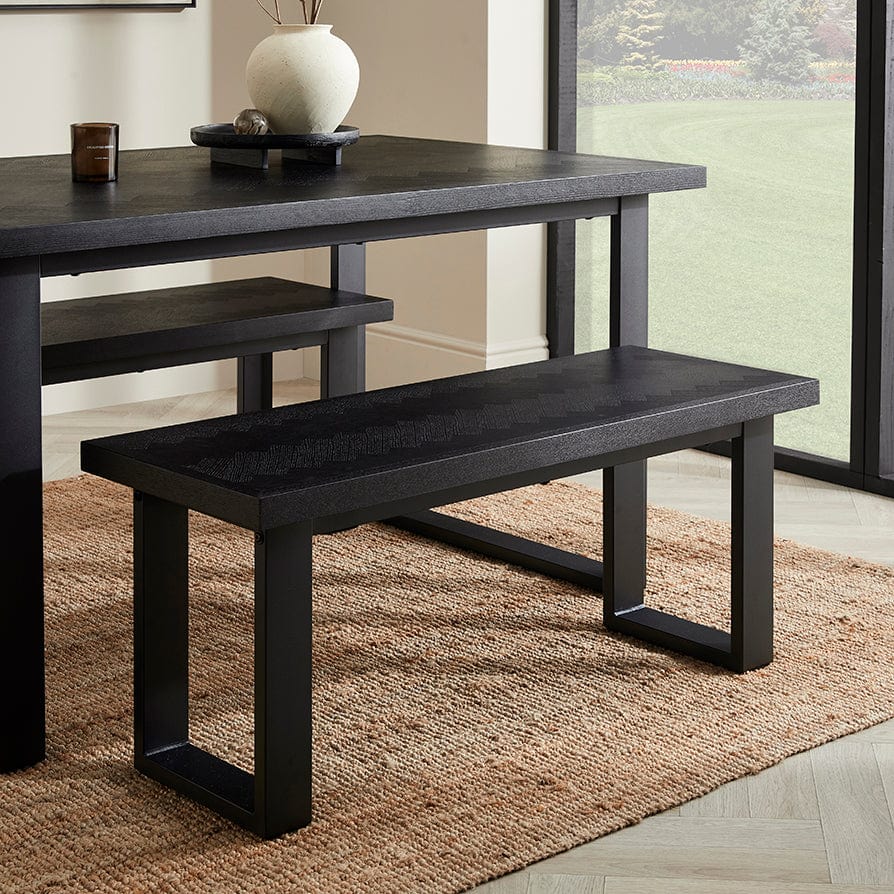 Dusk Harper Chevron Dining Bench Black (ref DUS-APM-16504) RRP £229