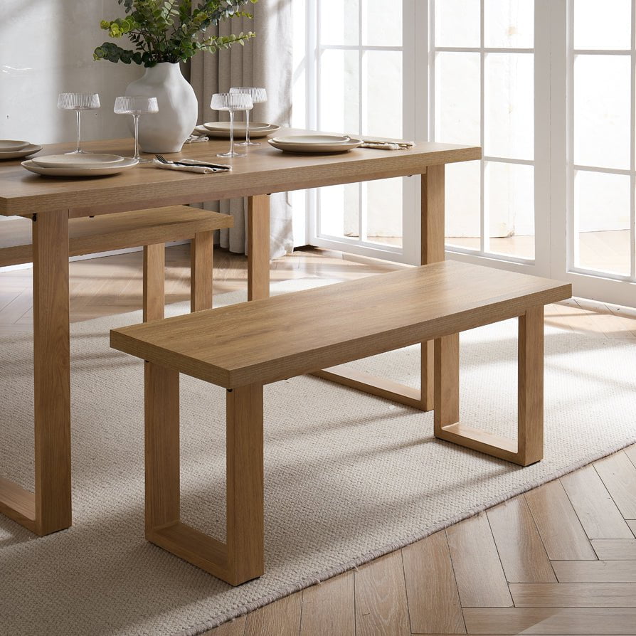 DUS-CC2-08636 Grade-B Dusk Harper Dining Bench - Light Wood RRP £99.00