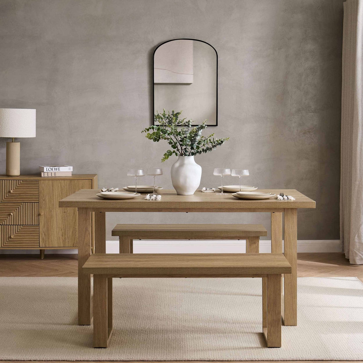 DUS-CC2-08636 Grade-B Dusk Harper Dining Bench - Light Wood RRP £99.00