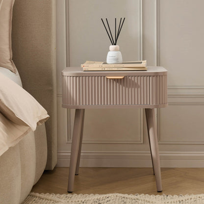 DUS-CC2-05907 Grade-B Dusk Hattie 1 Drawer Nightstand - Taupe RRP £89.00
