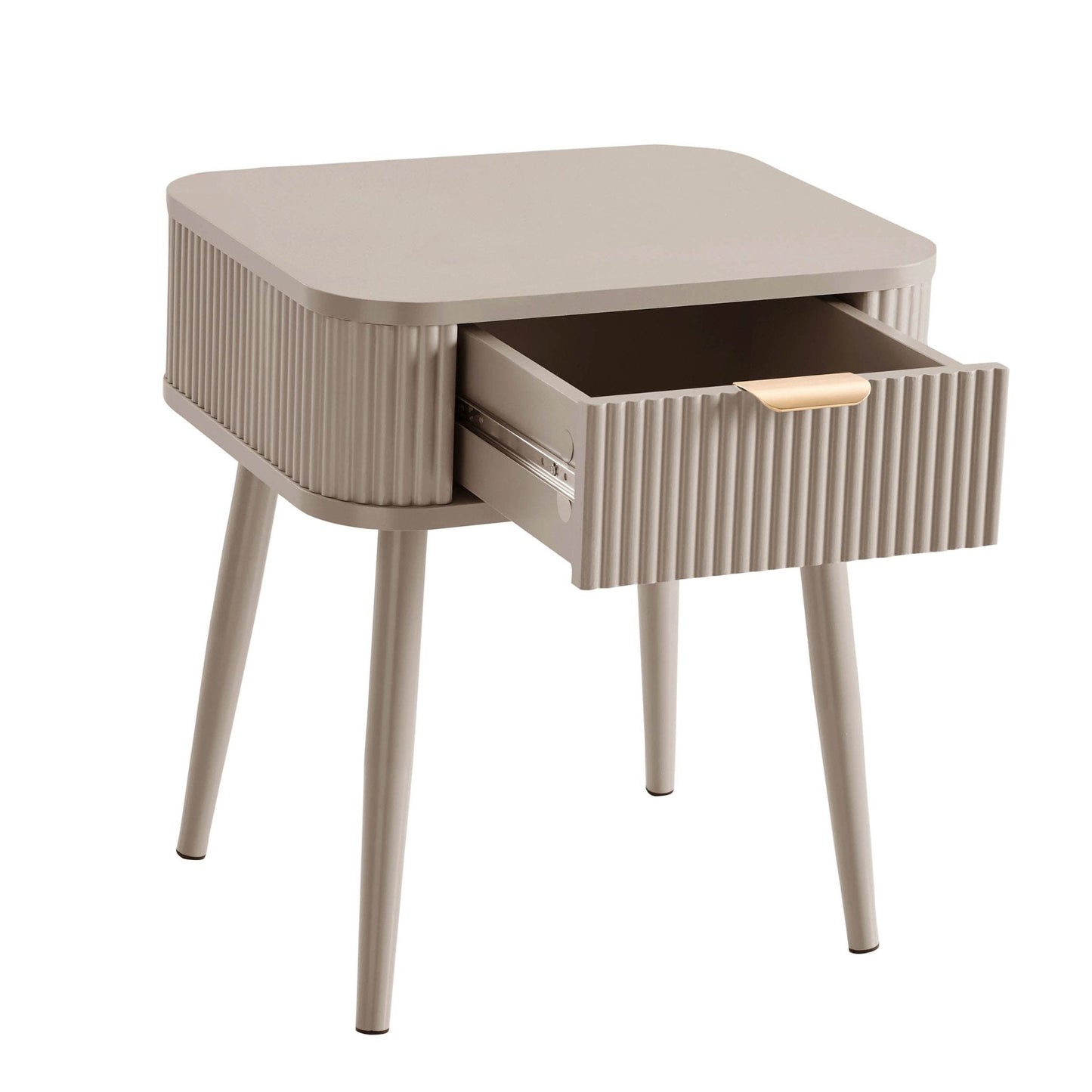 DUS-CC2-05907 Grade-B Dusk Hattie 1 Drawer Nightstand - Taupe RRP £89.00