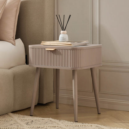 DUS-CC2-05907 Grade-B Dusk Hattie 1 Drawer Nightstand - Taupe RRP £89.00