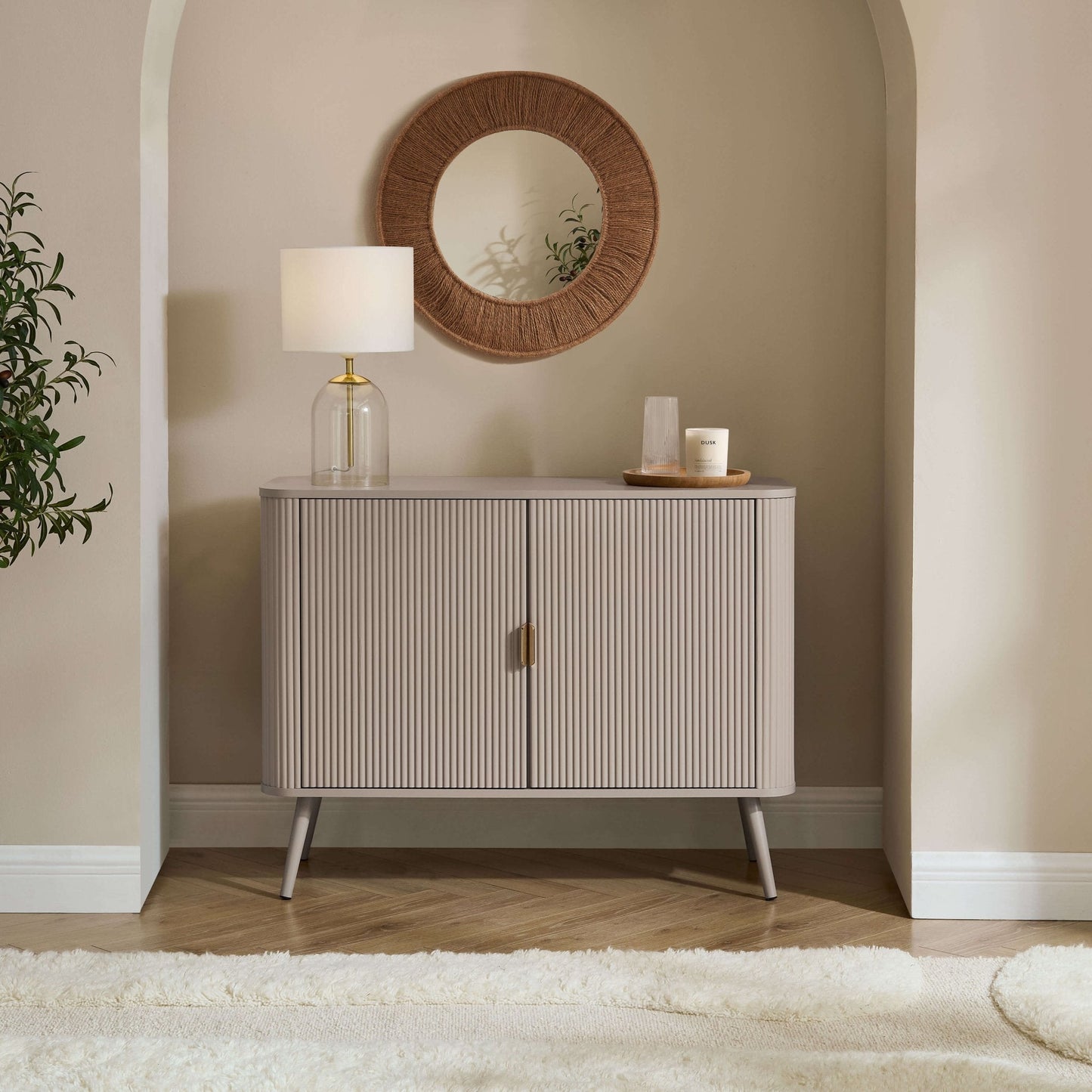 DUS-CC2-05433 Grade-B Dusk Hattie 2 Door Sideboard - Taupe RRP £229.00