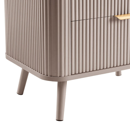 DUS-CC2-06228 Grade-B Dusk Hattie 2 Drawer Bedside Table - Taupe RRP £129.00