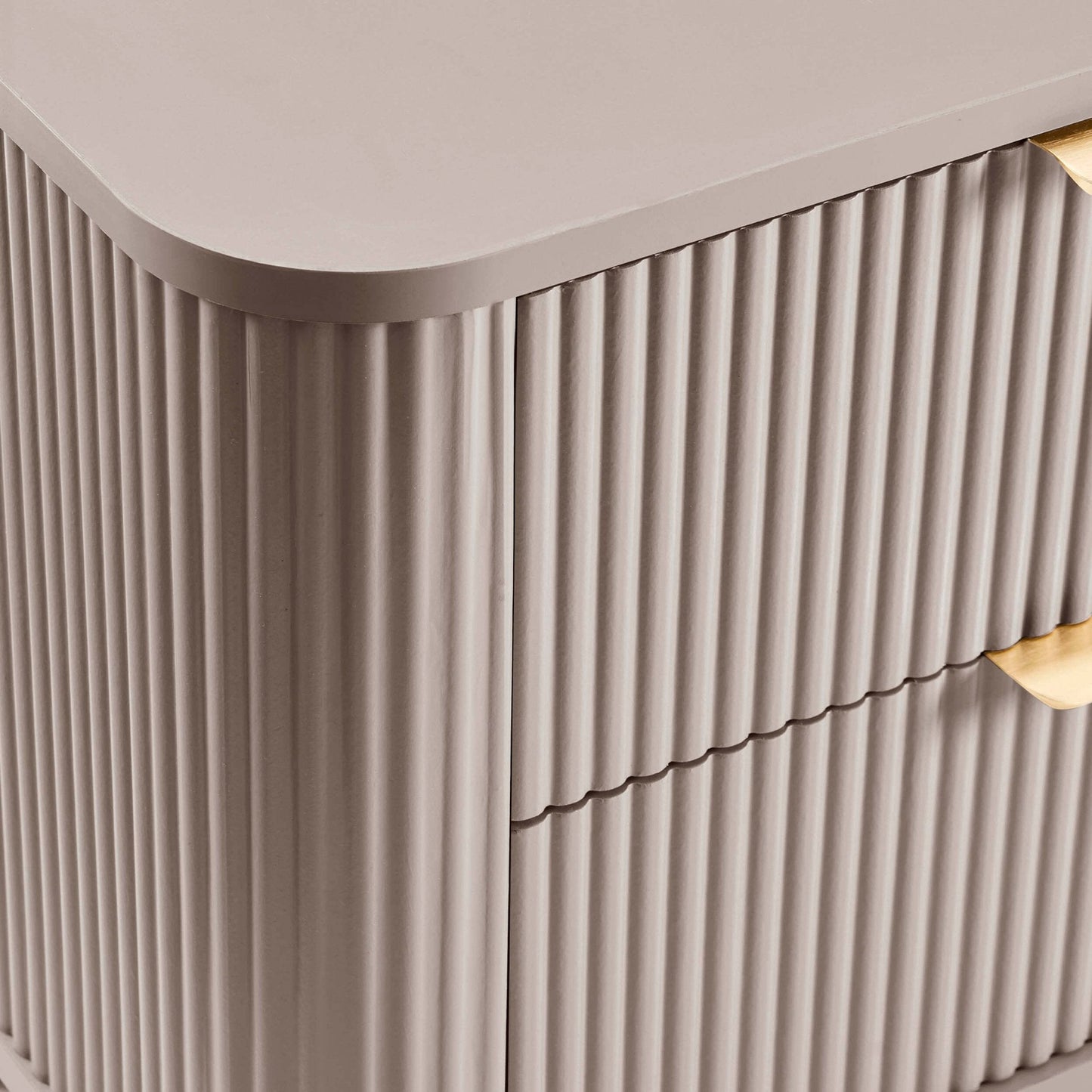 DUS-CC2-06228 Grade-B Dusk Hattie 2 Drawer Bedside Table - Taupe RRP £129.00