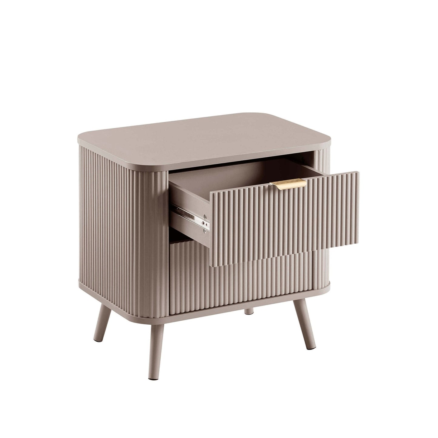 DUS-CC2-06228 Grade-B Dusk Hattie 2 Drawer Bedside Table - Taupe RRP £129.00