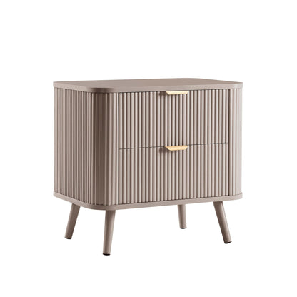 DUS-CC2-06228 Grade-B Dusk Hattie 2 Drawer Bedside Table - Taupe RRP £129.00