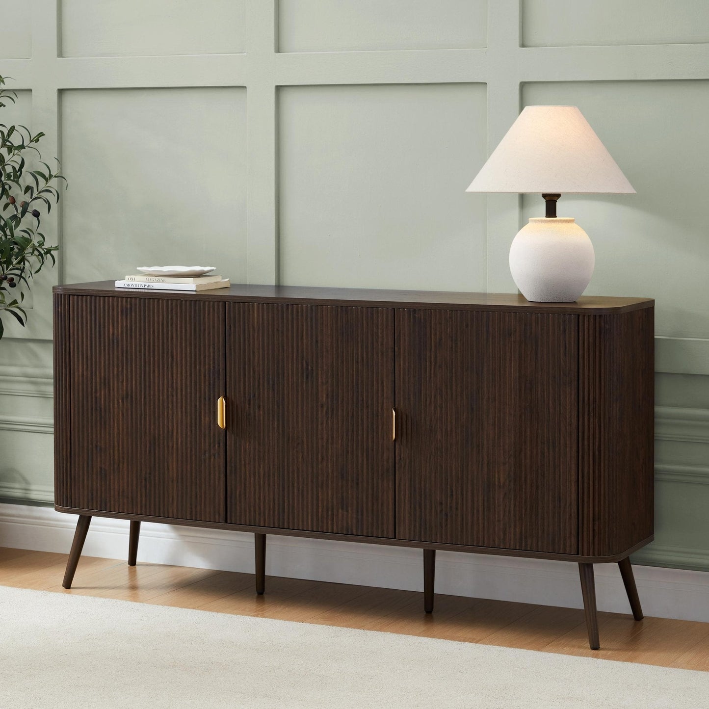 DUS-CC2-03978 Grade-B Dusk Hattie 3 Door Sideboard - Walnut RRP £279.00