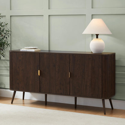 DUS-CC2-03978 Grade-B Dusk Hattie 3 Door Sideboard - Walnut RRP £279.00