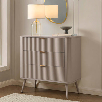 DUS-CC2-06591 Grade-B Dusk Hattie 3 Drawer Small Chest - Taupe RRP £189.00