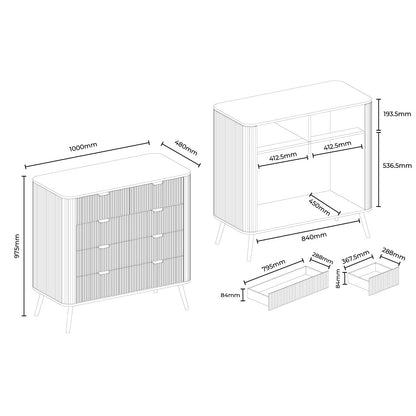 DUS-CC2-06519 Grade-B Dusk Hattie 5 Drawer Chest - Warm White RRP £249.00