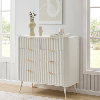 DUS-CC2-06519 Grade-B Dusk Hattie 5 Drawer Chest - Warm White RRP £249.00