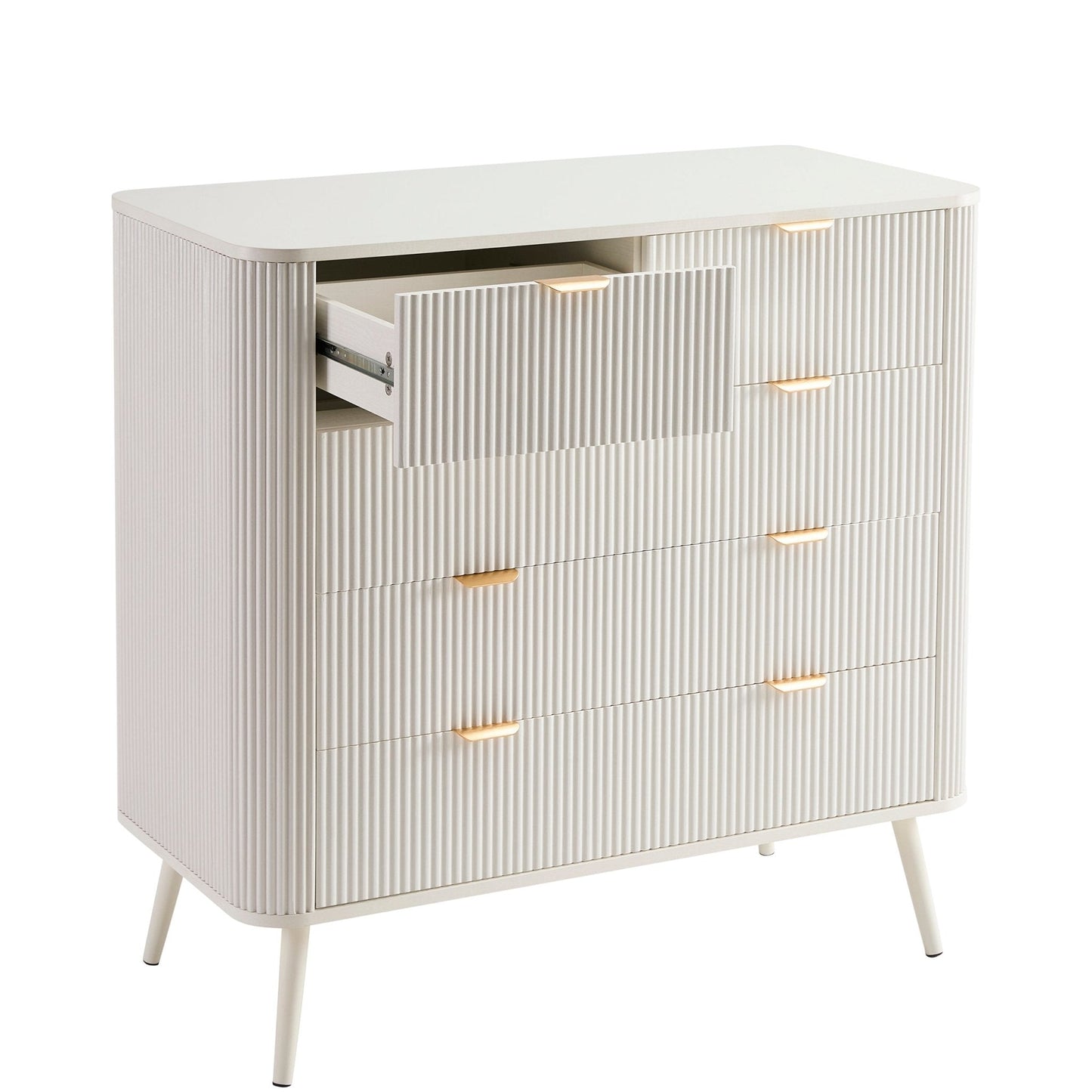 DUS-CC2-06519 Grade-B Dusk Hattie 5 Drawer Chest - Warm White RRP £249.00