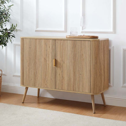 DUS-CC2-05210 Grade-B Dusk Hattie 2 Door Sideboard - Light Wood RRP £229.00