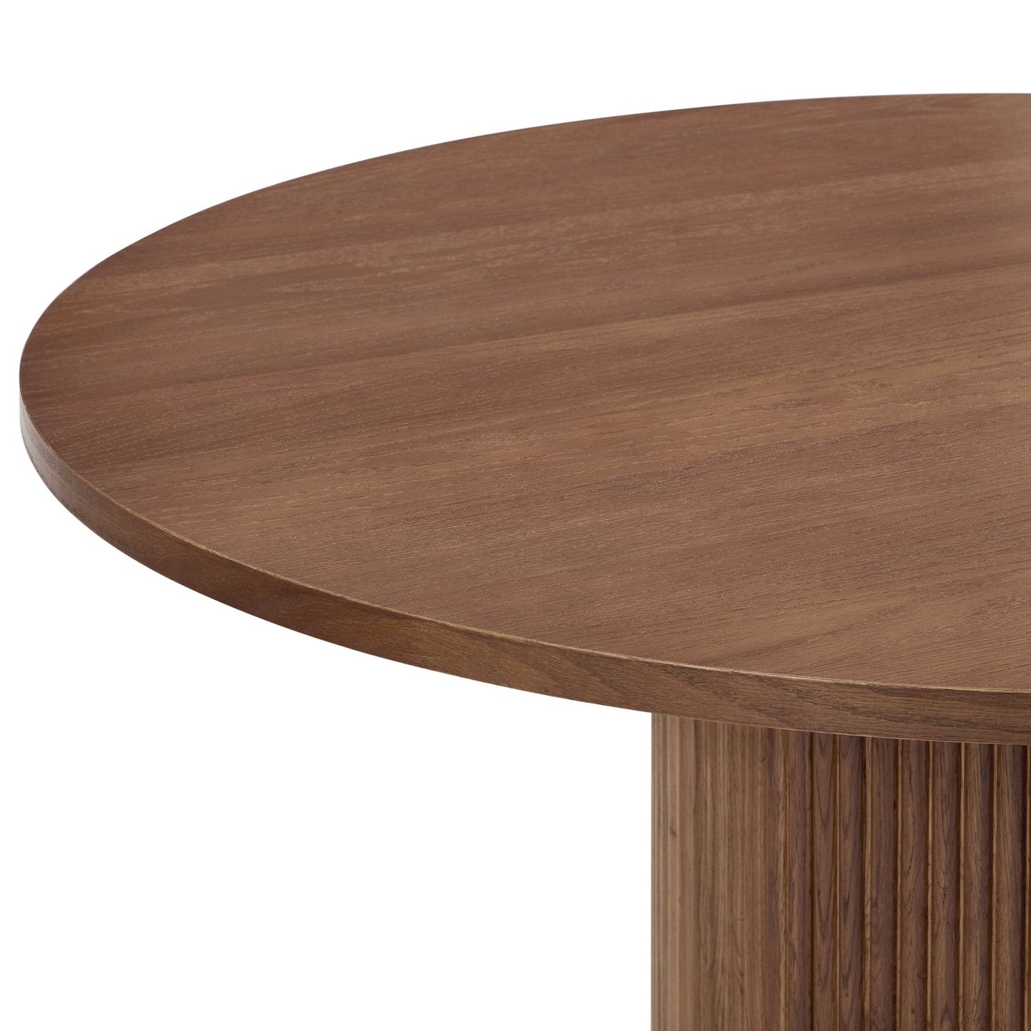 DUS-CC2-05019 Grade-BER Dusk Hattie Round 4-6 Seater Dining Table - Mid Wood RRP £329.00