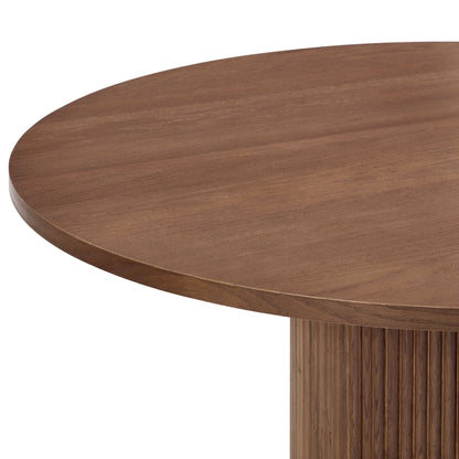 DUS-CC2-05019 Grade-BER Dusk Hattie Round 4-6 Seater Dining Table - Mid Wood RRP £329.00