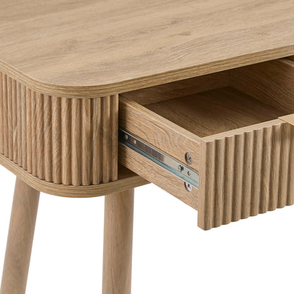 DUS-CC2-05427 Grade-B Dusk Hattie Storage Dressing Table Console - Light Wood RRP £169.00
