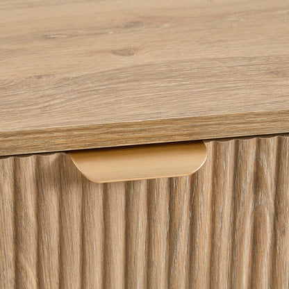 DUS-CC2-05427 Grade-B Dusk Hattie Storage Dressing Table Console - Light Wood RRP £169.00