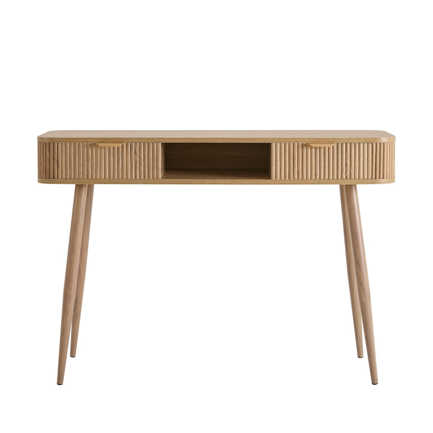 DUS-CC2-05427 Grade-B Dusk Hattie Storage Dressing Table Console - Light Wood RRP £169.00