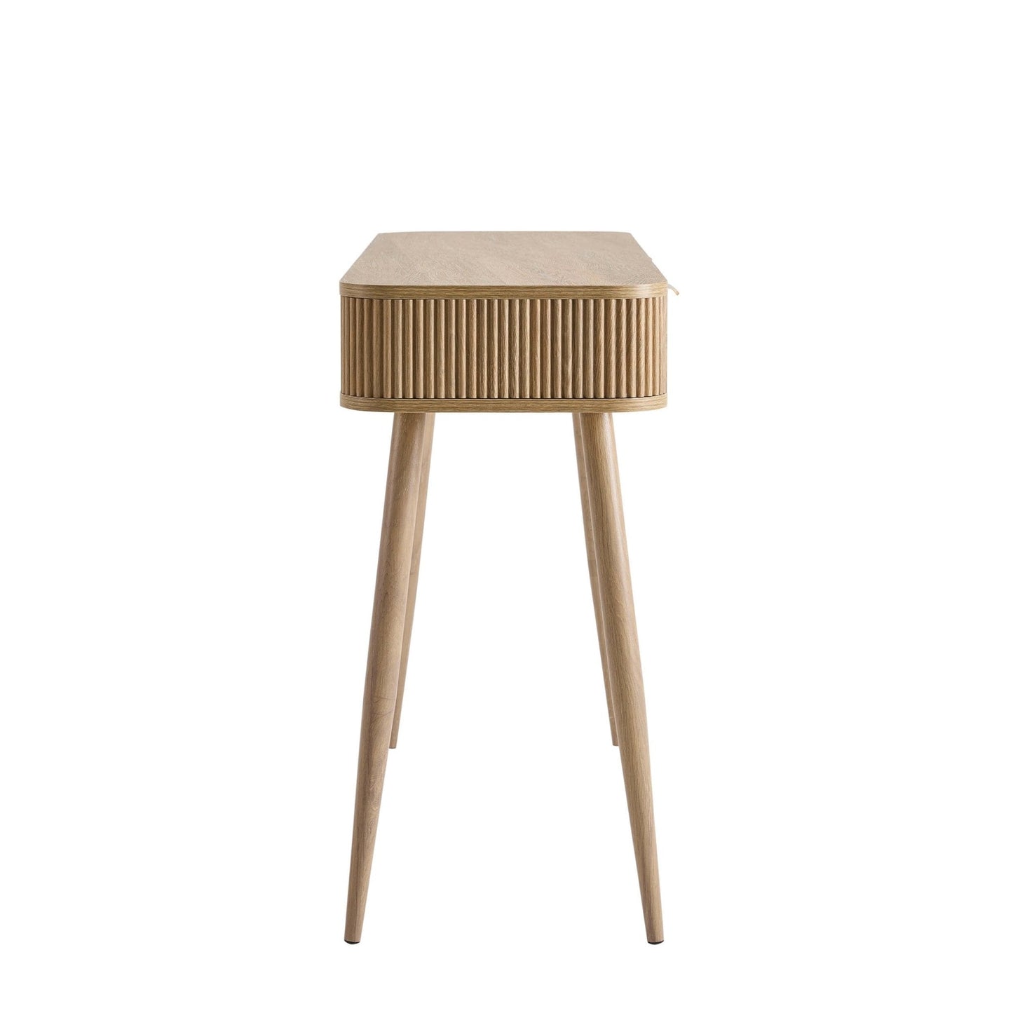DUS-CC2-05427 Grade-B Dusk Hattie Storage Dressing Table Console - Light Wood RRP £169.00