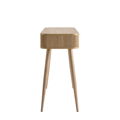 DUS-CC2-05427 Grade-B Dusk Hattie Storage Dressing Table Console - Light Wood RRP £169.00